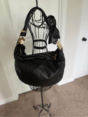 Badgley Mischka Black Hobo with Gold Accents